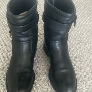 Valentino Leather Moto Ankle Boots, Size 38.5